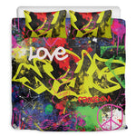 Love NYC Graffiti Print Duvet Cover Bedding Set