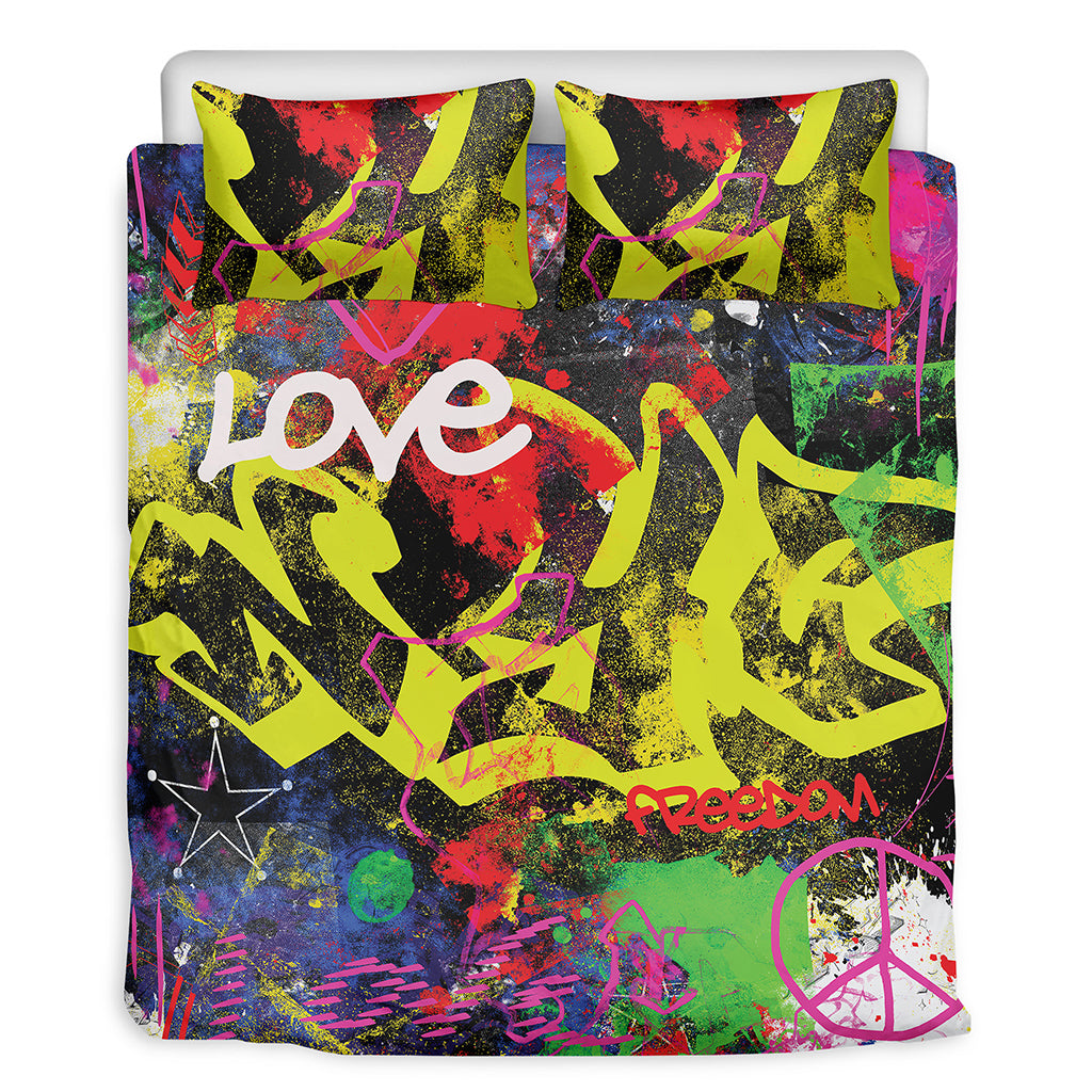Love NYC Graffiti Print Duvet Cover Bedding Set