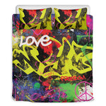 Love NYC Graffiti Print Duvet Cover Bedding Set