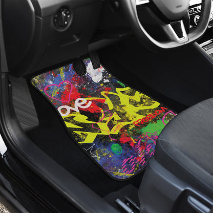 Love NYC Graffiti Print Front and Back Car Floor Mats