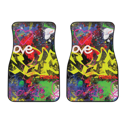 Love NYC Graffiti Print Front Car Floor Mats