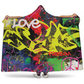 Love NYC Graffiti Print Hooded Blanket