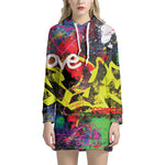 Love NYC Graffiti Print Hoodie Dress