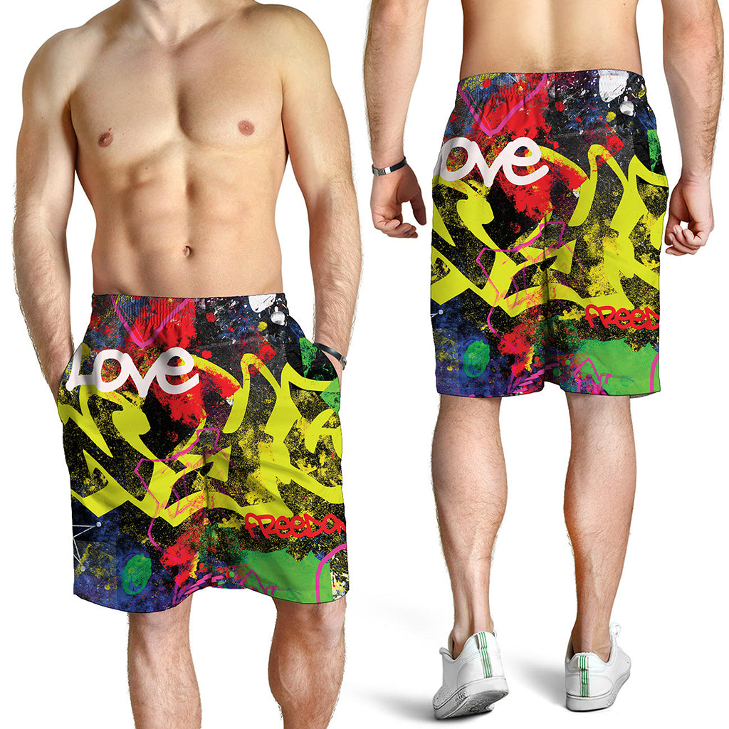 Love NYC Graffiti Print Men's Shorts