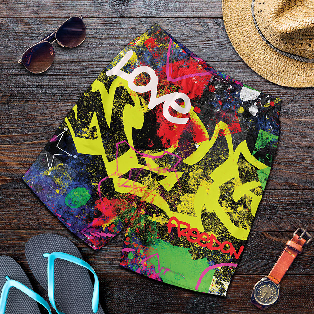 Love NYC Graffiti Print Men's Shorts