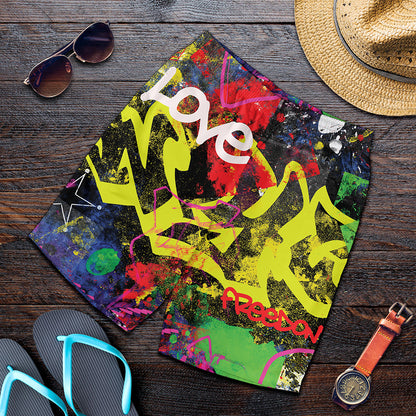 Love NYC Graffiti Print Men's Shorts