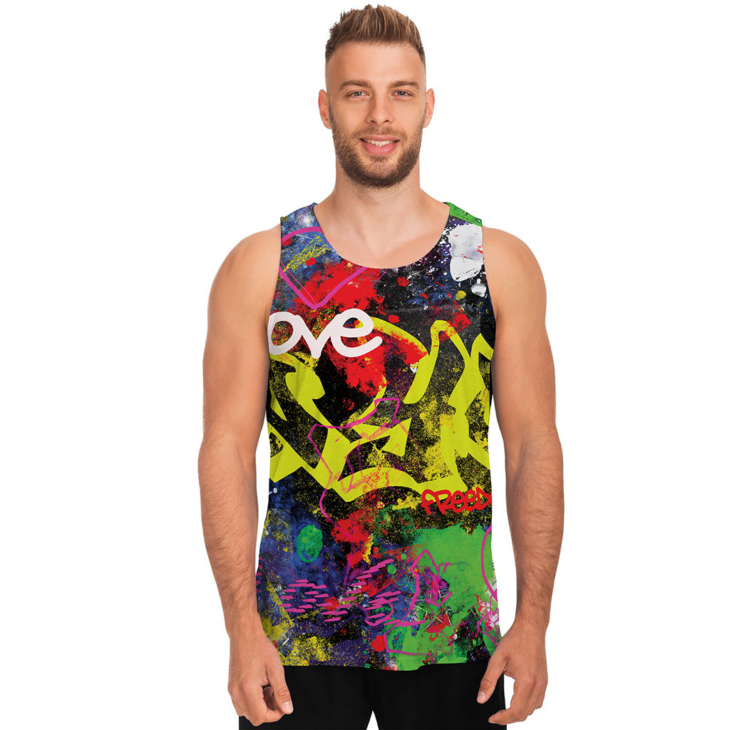 Love NYC Graffiti Print Men's Tank Top
