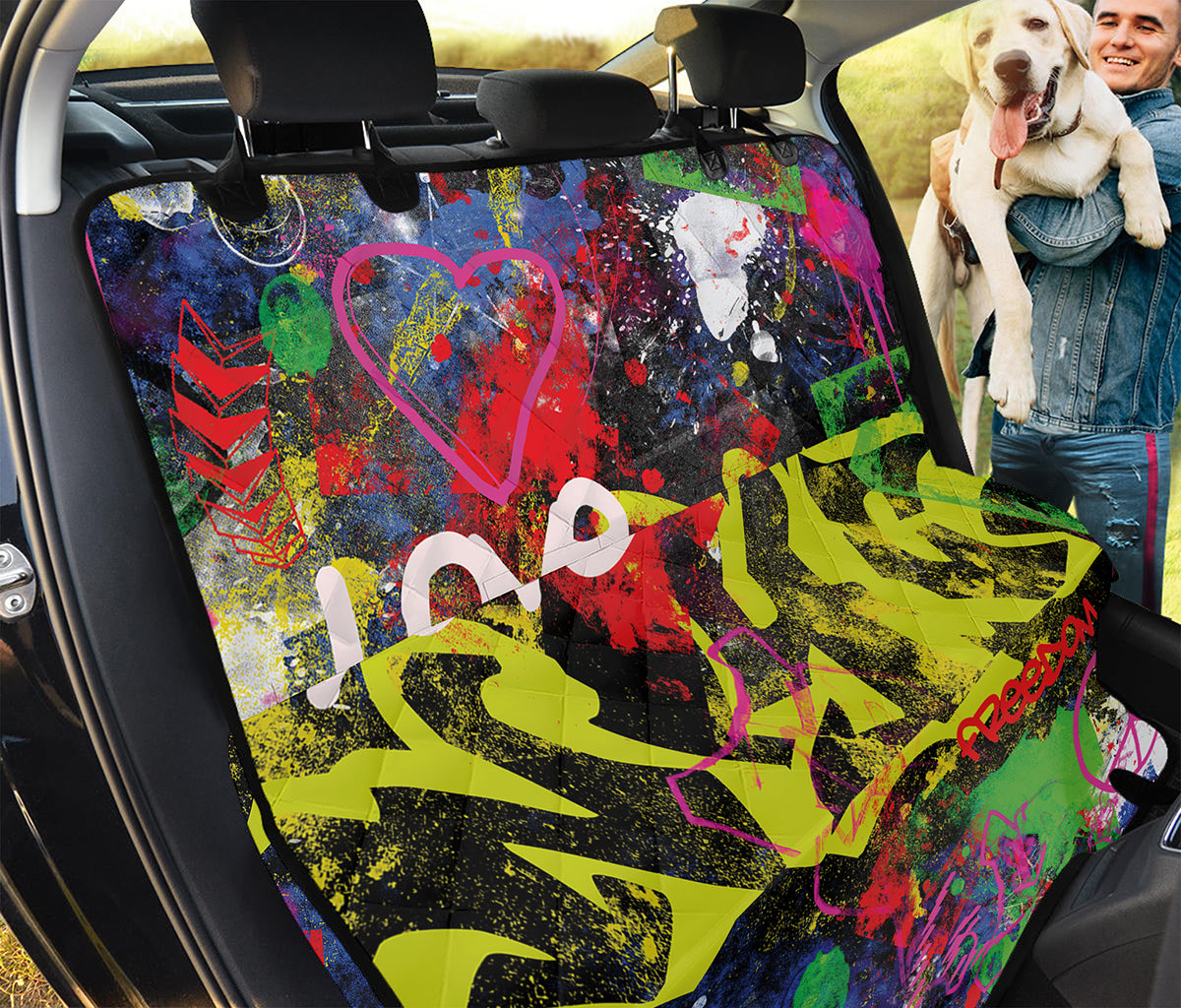 Love NYC Graffiti Print Pet Car Back Seat Cover