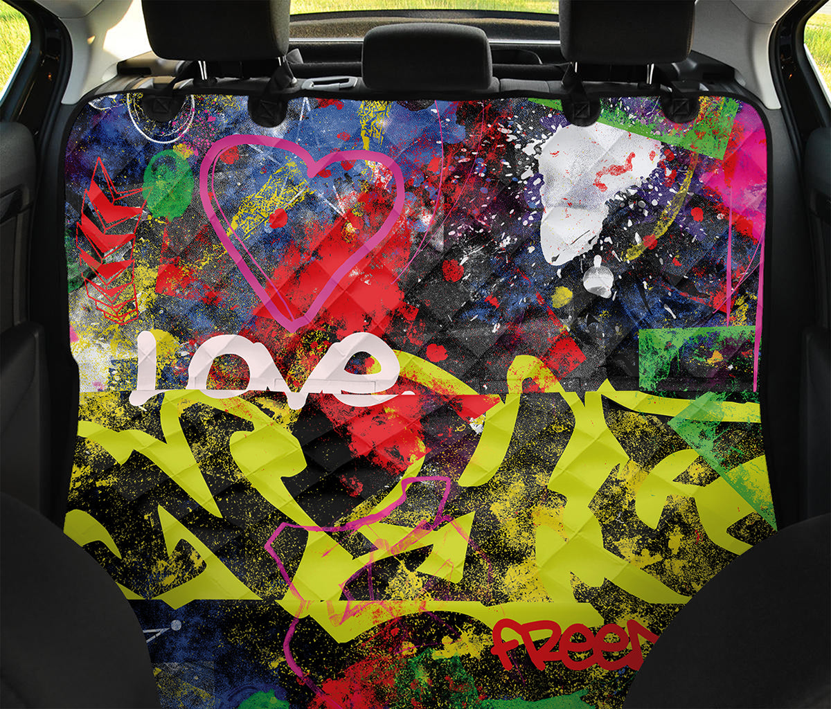 Love NYC Graffiti Print Pet Car Back Seat Cover