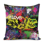 Love NYC Graffiti Print Pillow Cover