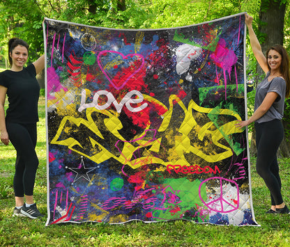 Love NYC Graffiti Print Quilt