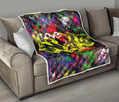 Love NYC Graffiti Print Quilt