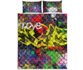 Love NYC Graffiti Print Quilt Bed Set