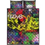 Love NYC Graffiti Print Quilt Bed Set