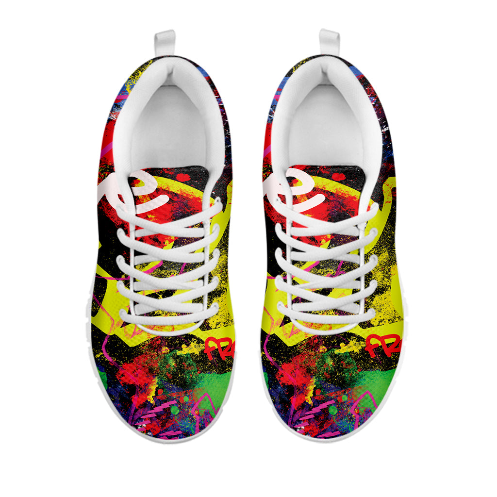 Love NYC Graffiti Print White Sneakers