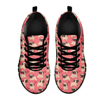 Love Pug Pattern Print Black Sneakers