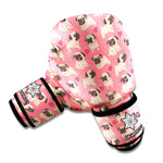 Love Pug Pattern Print Boxing Gloves