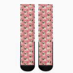Love Pug Pattern Print Crew Socks