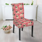 Love Pug Pattern Print Dining Chair Slipcover