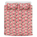 Love Pug Pattern Print Duvet Cover Bedding Set