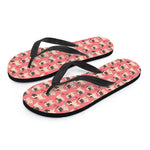 Love Pug Pattern Print Flip Flops