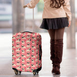Love Pug Pattern Print Luggage Cover