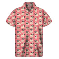 Love Pug Pattern Print Men's Short Sleeve Shirt