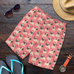 Love Pug Pattern Print Men's Shorts