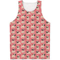 Love Pug Pattern Print Men's Tank Top