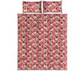 Love Pug Pattern Print Quilt Bed Set