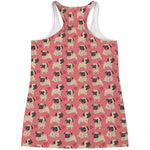 Love Pug Pattern Print Women's Racerback Tank Top