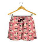Love Pug Pattern Print Women's Shorts