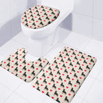 Love Rottweiler Pattern Print 3 Piece Bath Mat Set