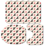Love Rottweiler Pattern Print 3 Piece Bath Mat Set