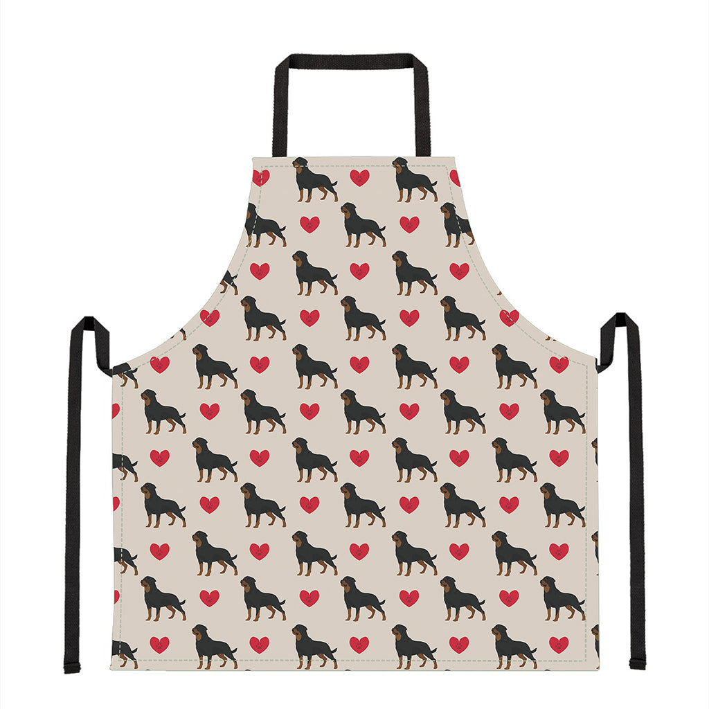 Love Rottweiler Pattern Print Apron