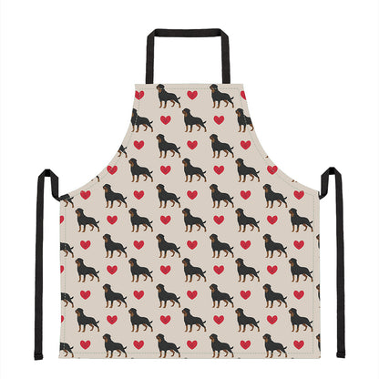 Love Rottweiler Pattern Print Apron