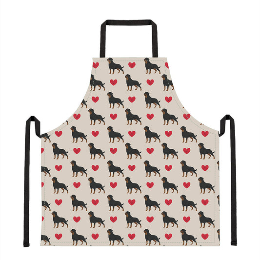 Love Rottweiler Pattern Print Apron