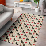 Love Rottweiler Pattern Print Area Rug