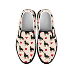Love Rottweiler Pattern Print Black Slip On Shoes