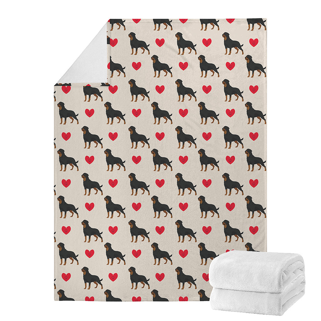 Love Rottweiler Pattern Print Blanket