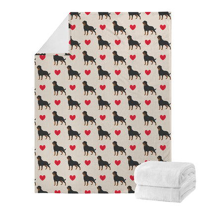 Love Rottweiler Pattern Print Blanket