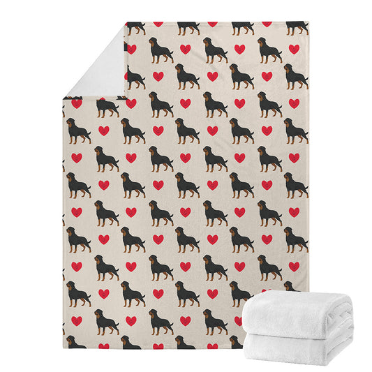 Love Rottweiler Pattern Print Blanket