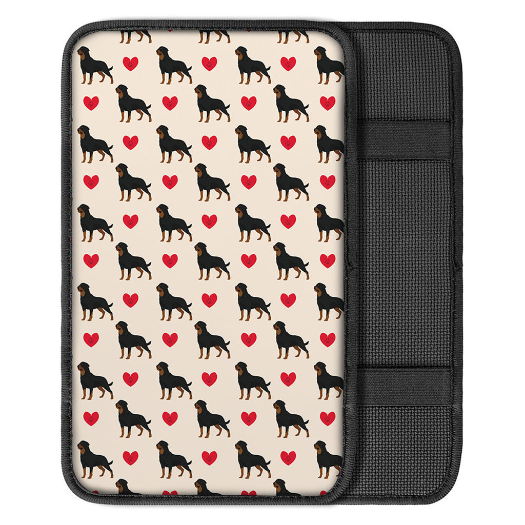 Love Rottweiler Pattern Print Car Center Console Cover