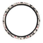 Love Rottweiler Pattern Print Car Steering Wheel Cover