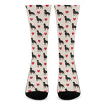 Love Rottweiler Pattern Print Crew Socks
