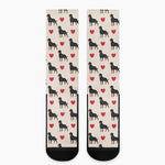 Love Rottweiler Pattern Print Crew Socks