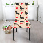 Love Rottweiler Pattern Print Dining Chair Slipcover