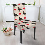 Love Rottweiler Pattern Print Dining Chair Slipcover