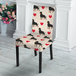 Love Rottweiler Pattern Print Dining Chair Slipcover