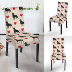 Love Rottweiler Pattern Print Dining Chair Slipcover